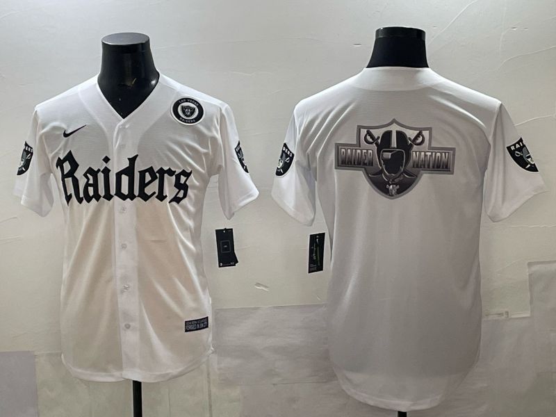 Men 2025 Oakland Raiders Blank white 6th generation Joint Name Nike Limited NFL Jersey style 014